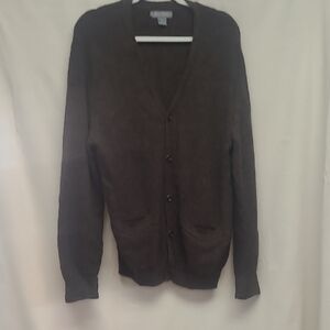 Daniel Cremieux Signature Collection 100% Alpaca Cardigan Men's L Brown